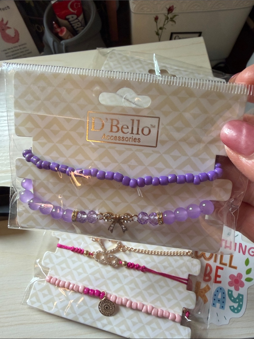 D'Bello Bracelet Sets— Purple, Pink & Silver Styles (choose one) - Picture 2 of 4